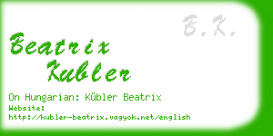 beatrix kubler business card